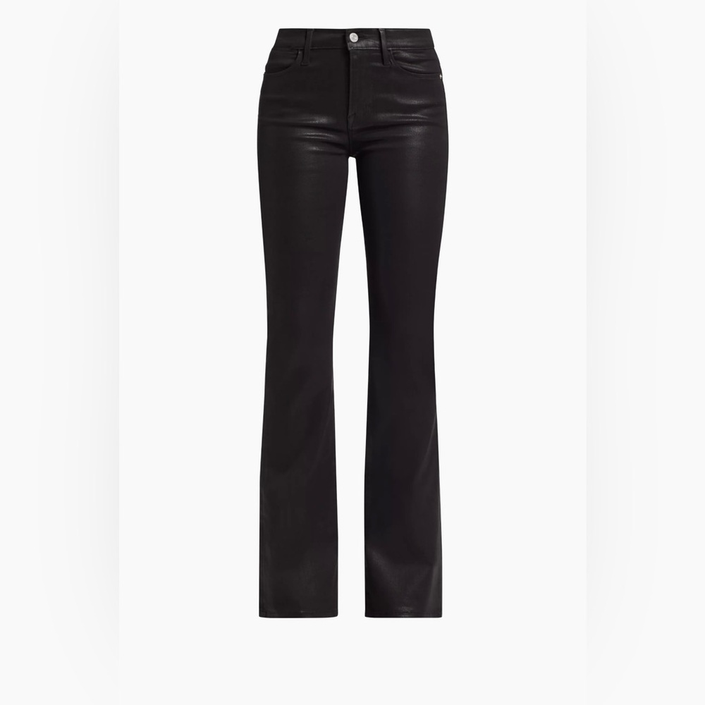 BNWOT Frame Le High Flare Coated Noir Jean size 30